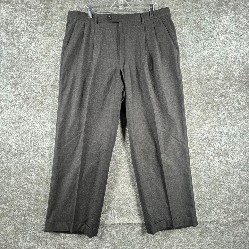 Principe Wool Suit Pants Mens‎ 38 Gray Pleated Preppy Classic Lined High Rise